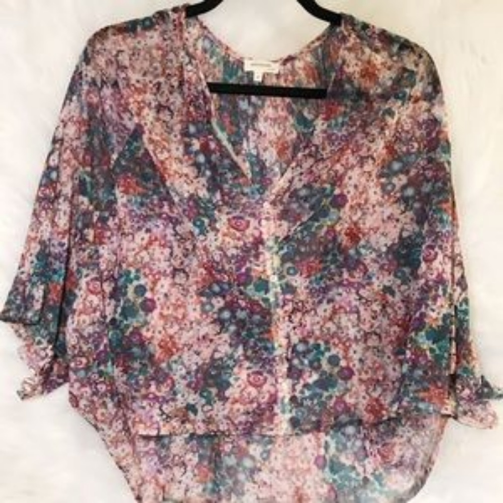 ANTHRO WESTON PETITES JOSEPHINE FLORAL TOP